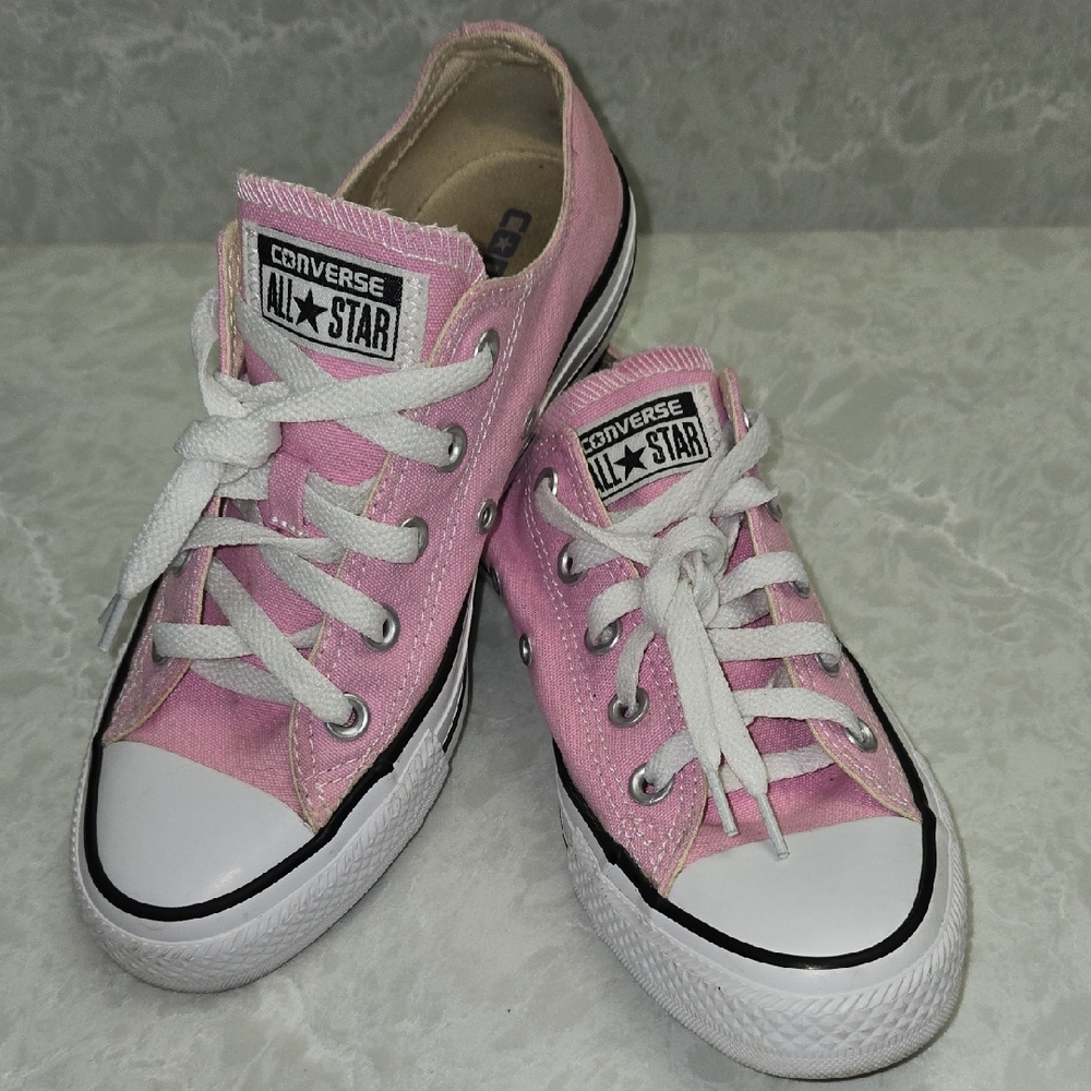 Converse Pink Canvas Sneakers with Rubber Toe Caps